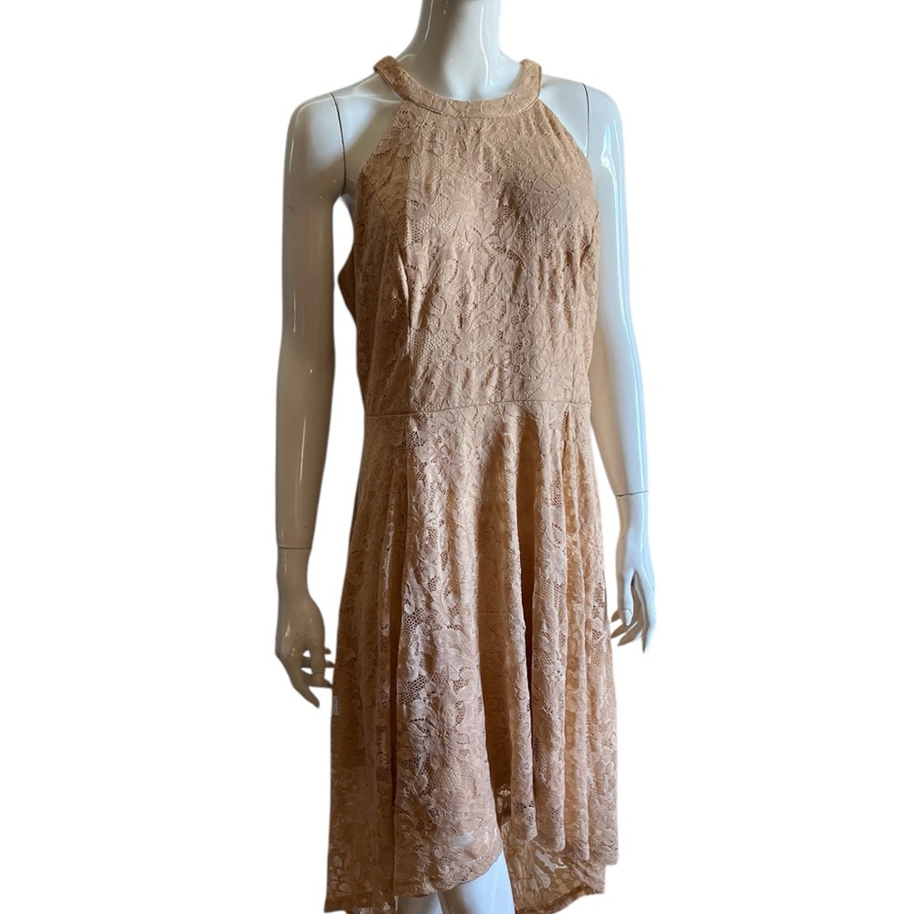 NWT Dressystar Women’s Elegant Beige Lace Midi Dress SZ 3X 🩷 - Picture 2 of 16
